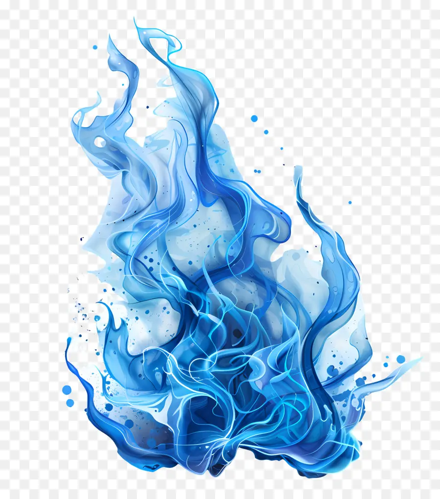 Flamme Bleue，Les Gouttelettes D'eau PNG