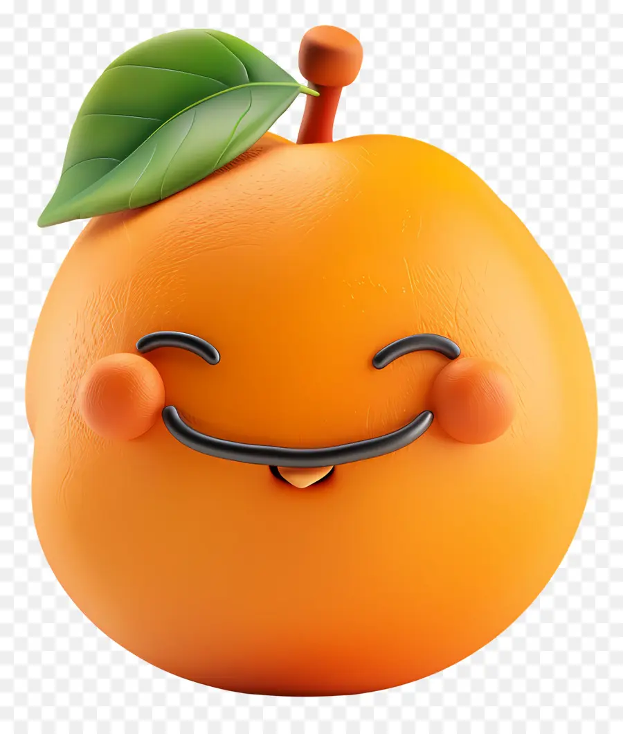 Fruit De Dessin Animé 3d，Orange Souriant PNG