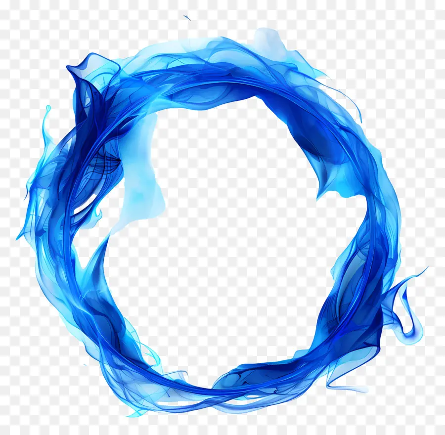 Cercle De Flamme Bleu，Humide PNG