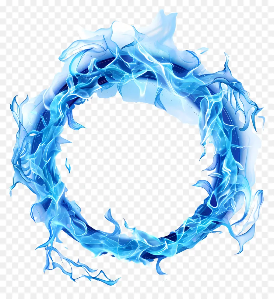 Cercle De Flamme Bleu，Flamme Bleue PNG