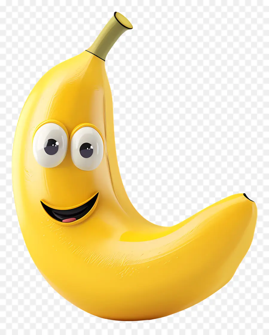 Fruit De Dessin Animé 3d，Banane Souriante PNG