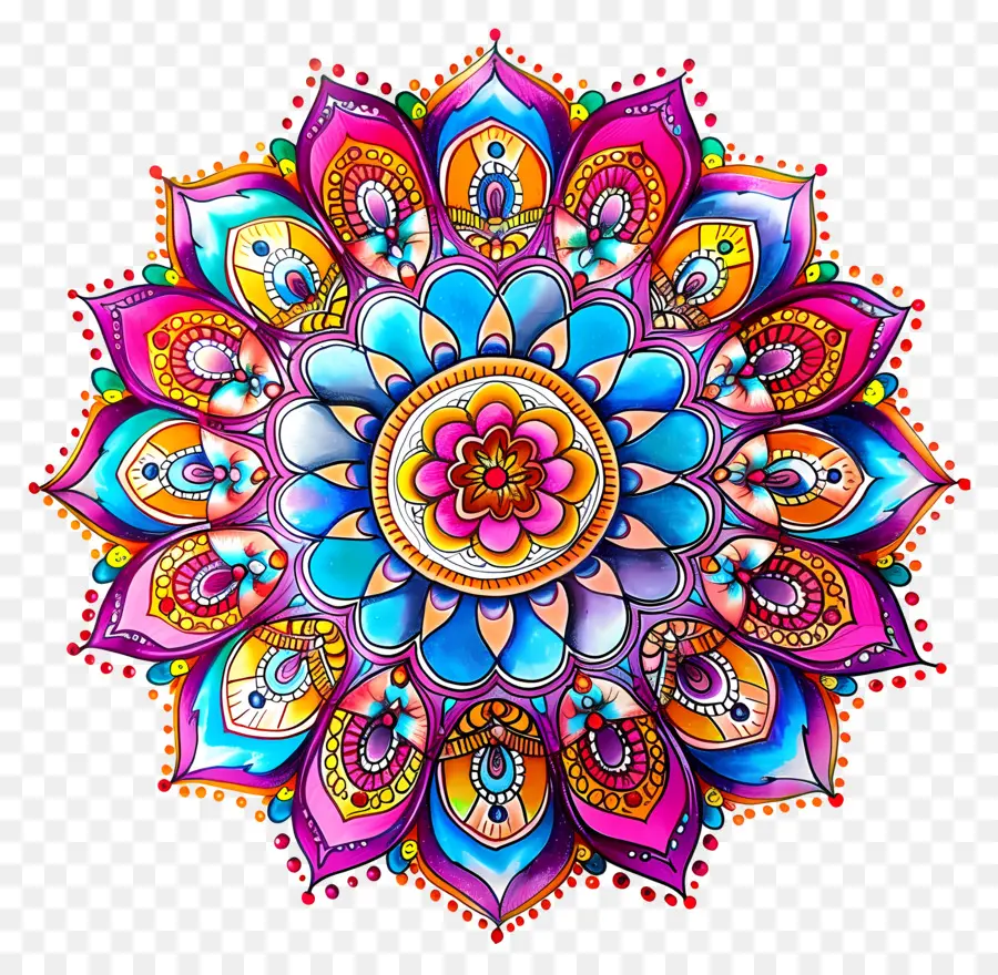 Mandalas，Mandala Coloré PNG