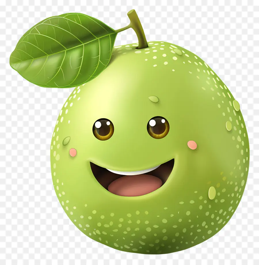 Fruit De Dessin Animé 3d，La Pomme Verte PNG