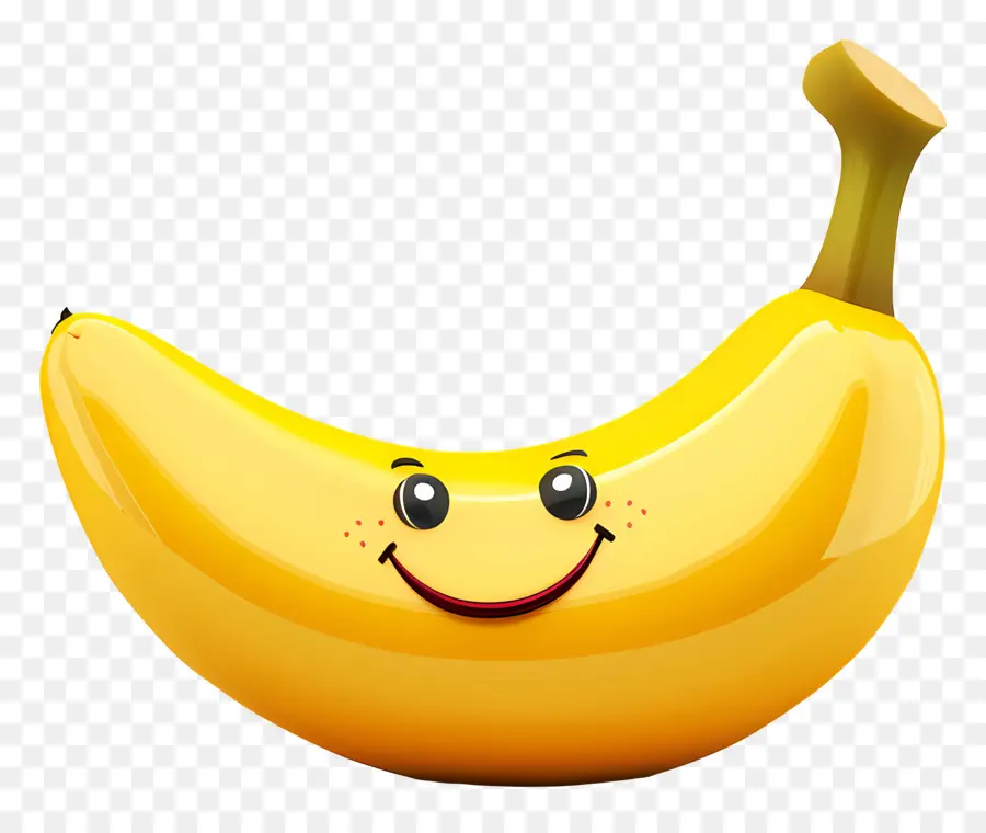 Fruit De Dessin Animé 3d，Banane Souriante PNG