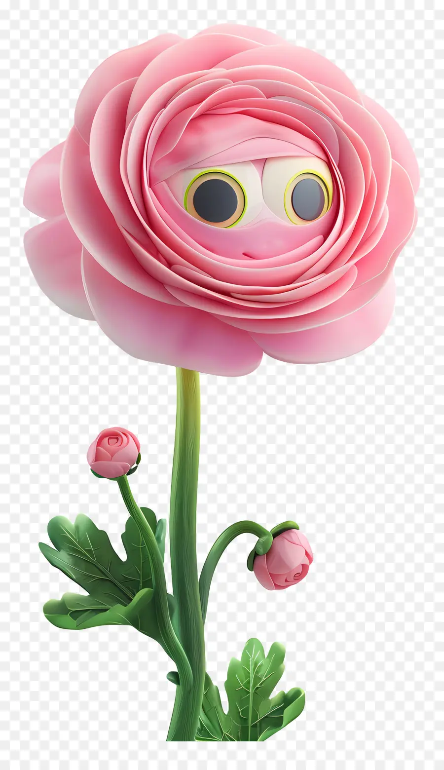 Fleurs De Dessins Animés 3d，Fleur Rose PNG
