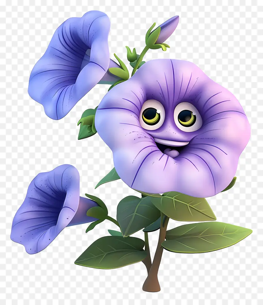 Fleurs De Dessins Animés 3d，Fleur Pourpre PNG