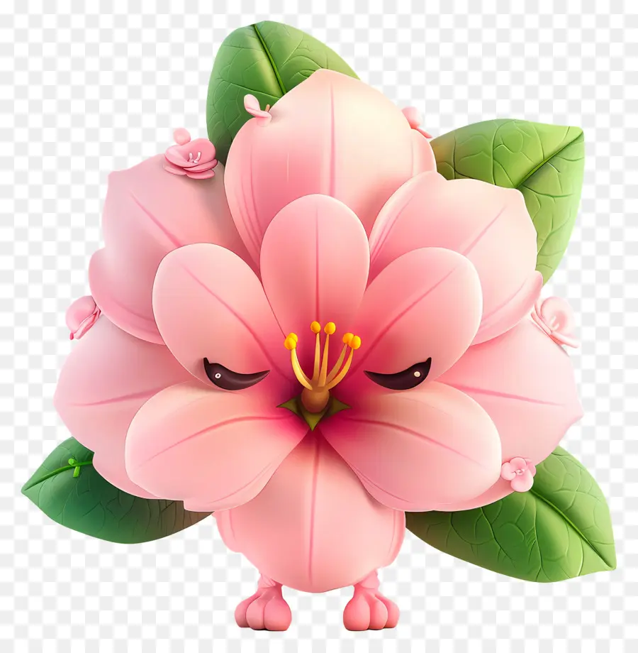 Fleurs De Dessin Animé 3d，Fleur Rose PNG