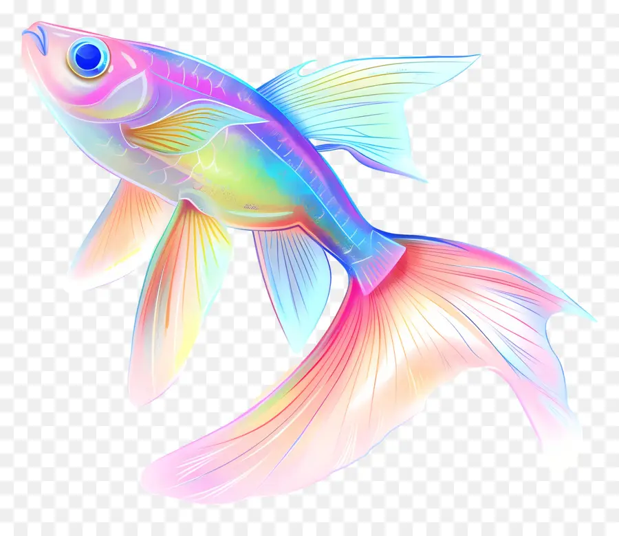 Glofish，Le Poisson Arc En Ciel PNG