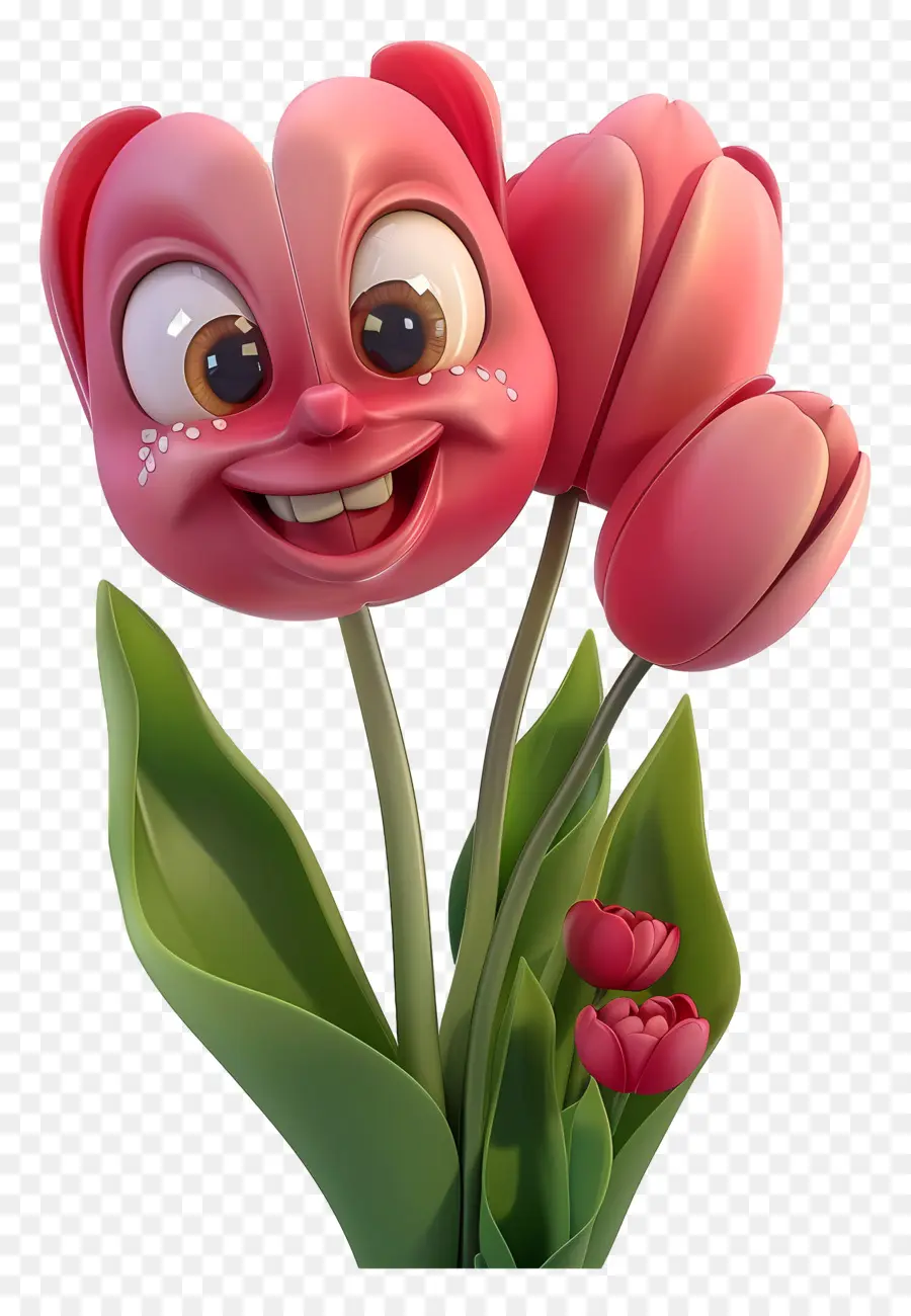 Fleurs De Dessins Animés 3d，Dessin Animé Tulip PNG