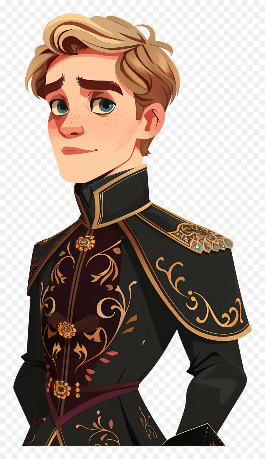 Prince Kristoff，Costume Noir Et Or PNG