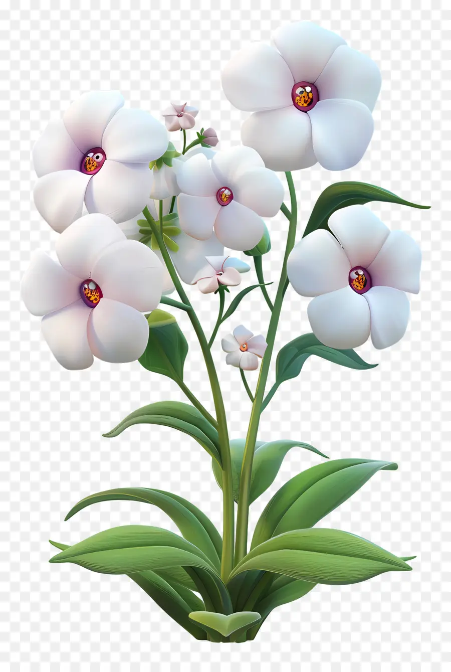Fleurs De Dessins Animés 3d，Fleur Blanche PNG