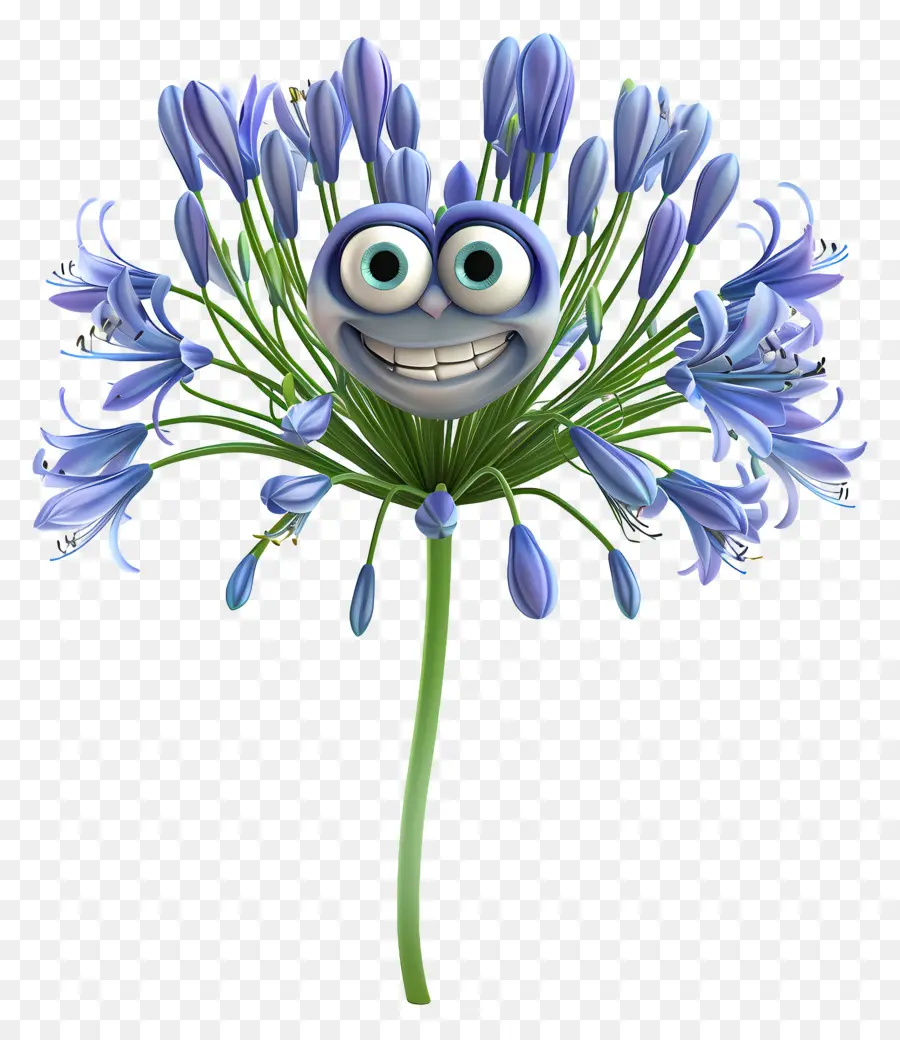 Fleurs De Dessins Animés 3d，Iris Bleus PNG