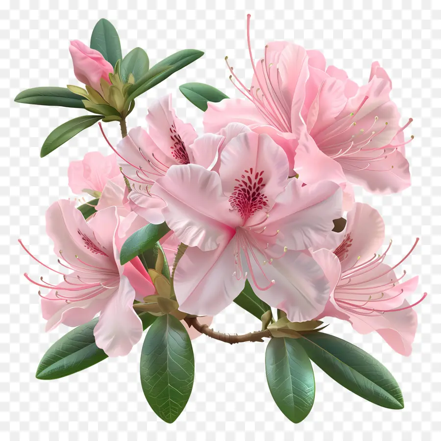 Fleurs De Dessins Animés 3d，Rose Azalée PNG