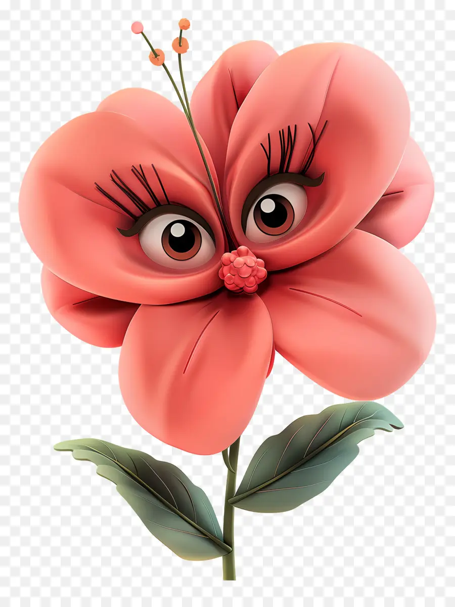 Fleurs De Dessins Animés 3d，Fleur Rose PNG