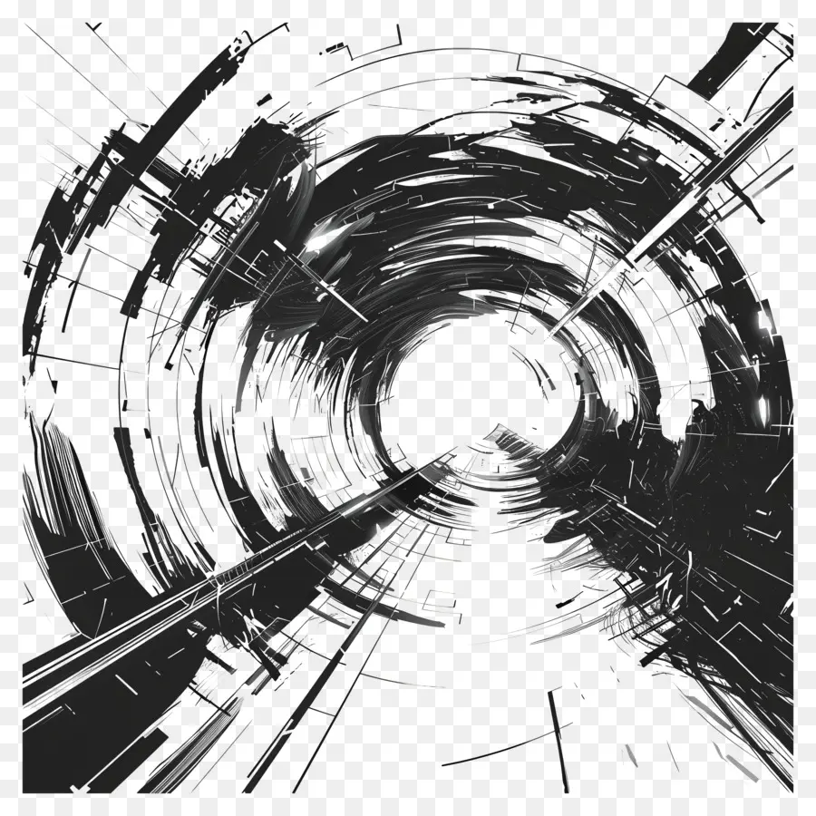 Tunnel，Noir Et Blanc PNG