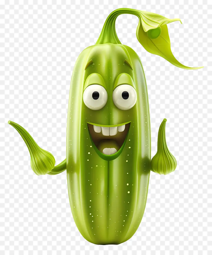 Légume De Dessin Animé 3d，Courgettes De Dessin Animé PNG