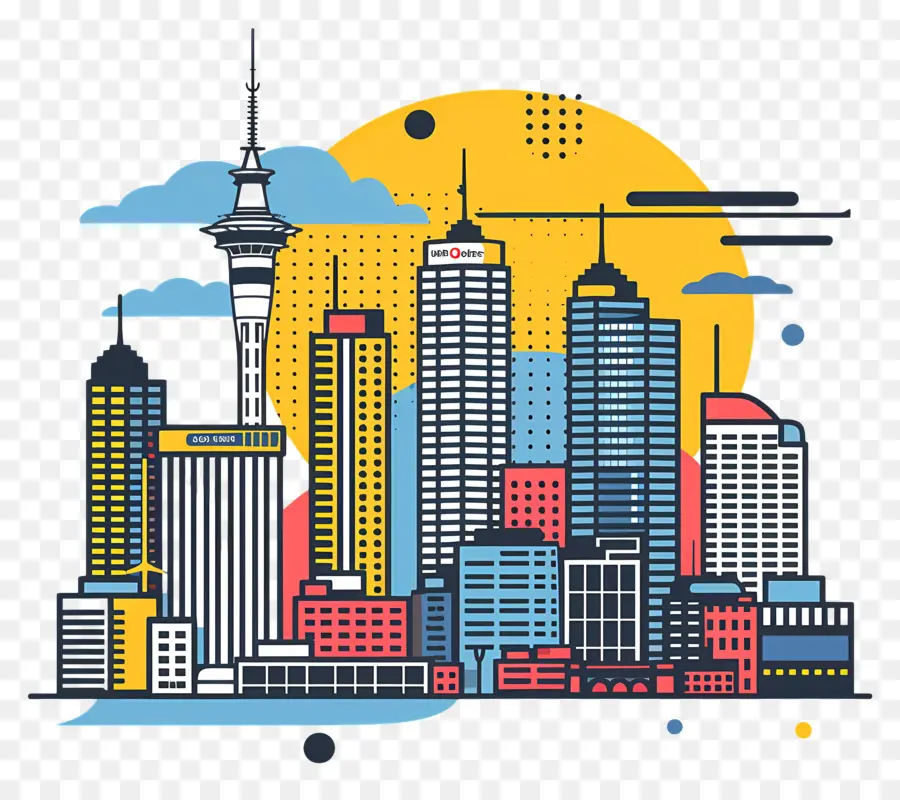 Auckland Skyline，Les Toits De La Ville PNG