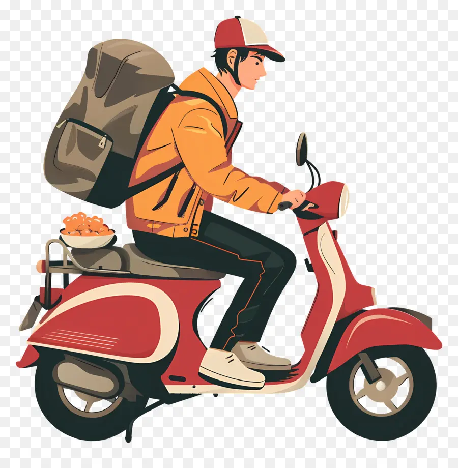 Livreur，Scooter PNG