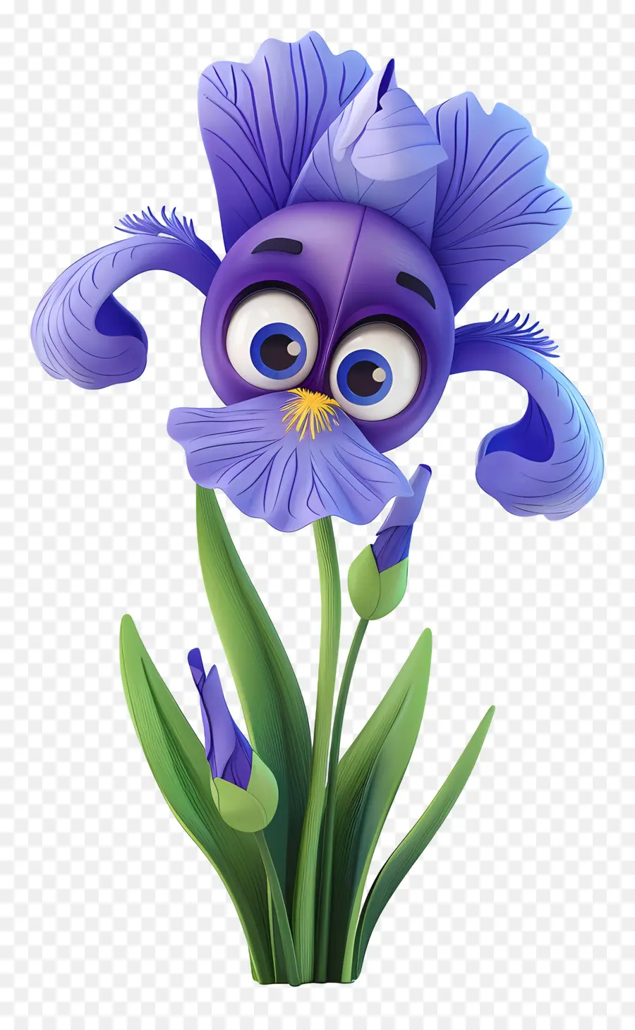 Fleurs De Dessins Animés 3d，Blue Iris Fleur PNG