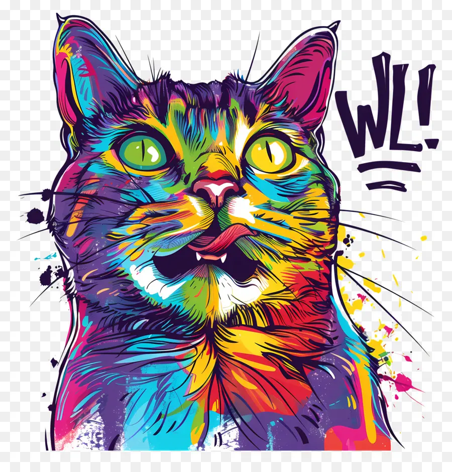 Huh Cat，Coloré Chat PNG