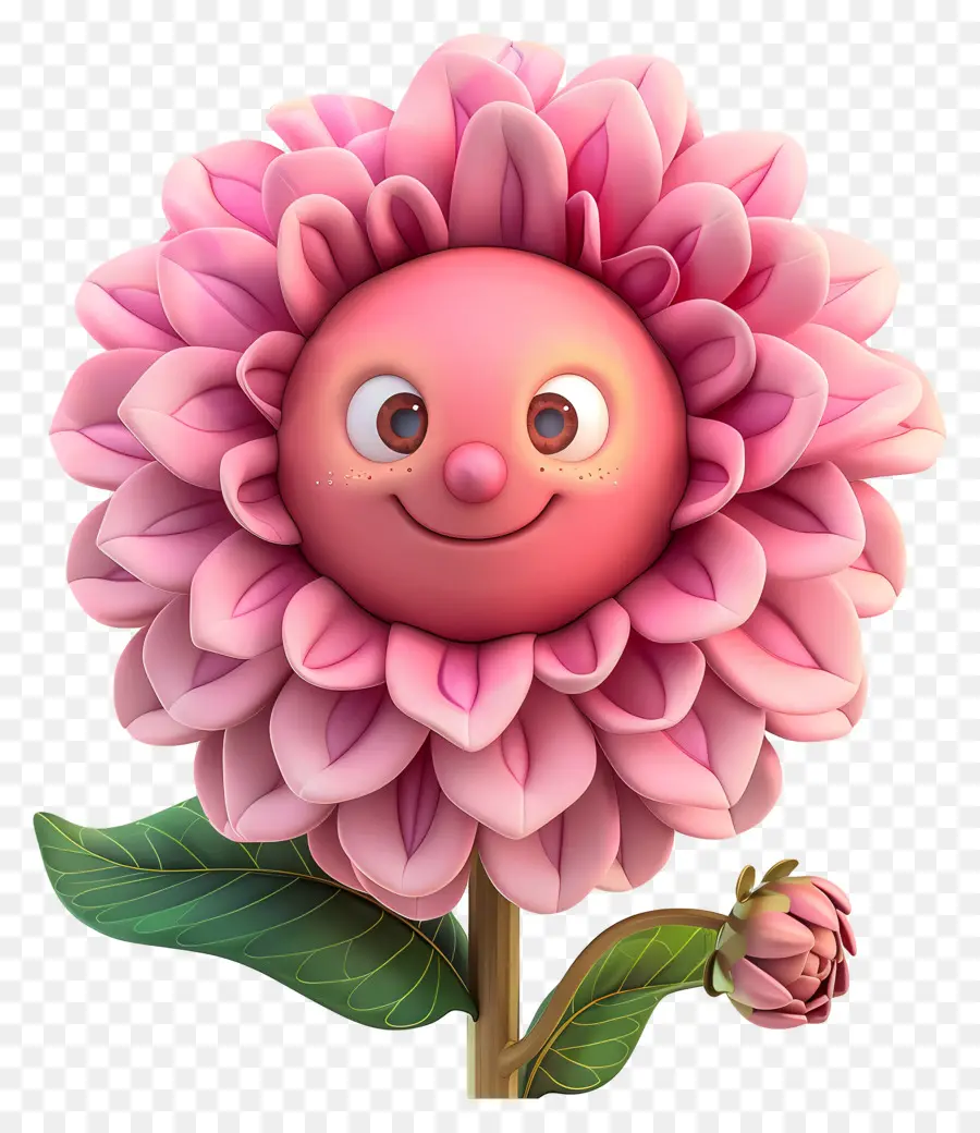 Fleurs De Dessin Animé 3d，Fleur Souriante PNG