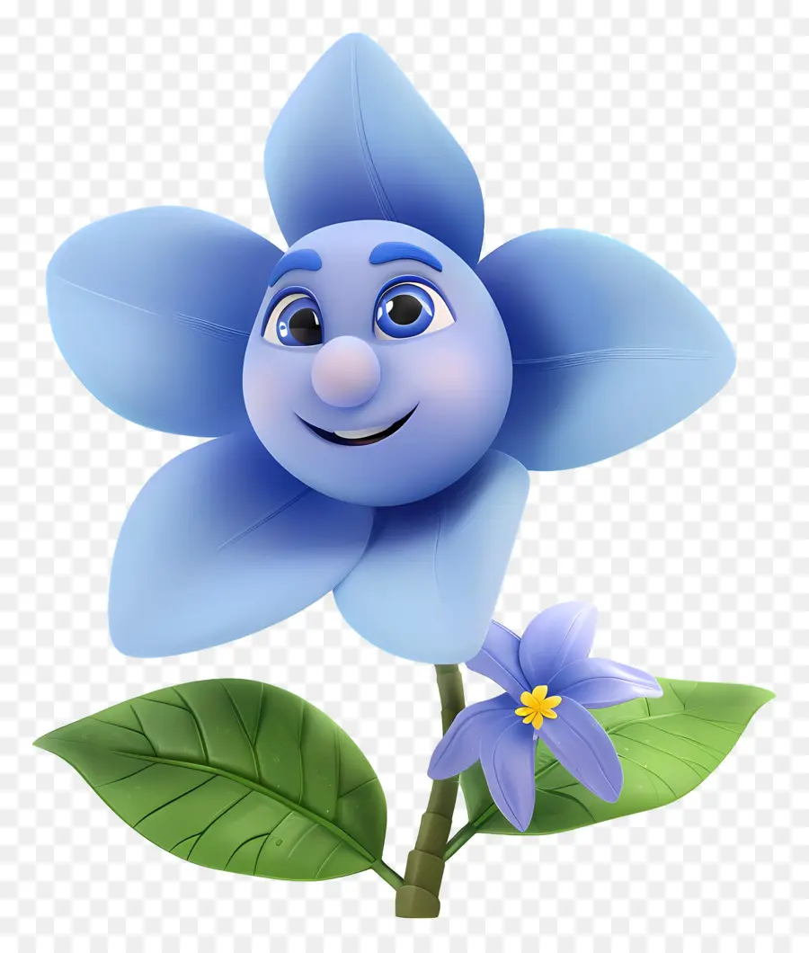 Fleurs De Dessins Animés 3d，Fleur Bleue PNG