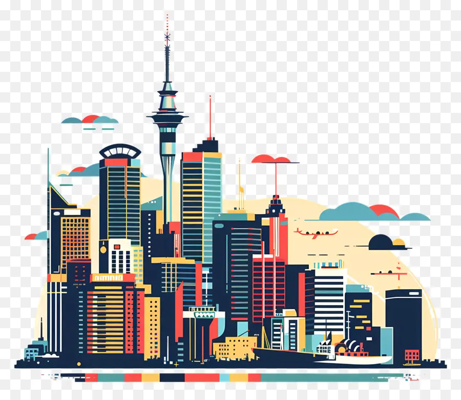 Auckland Skyline，Les Toits De La Ville PNG