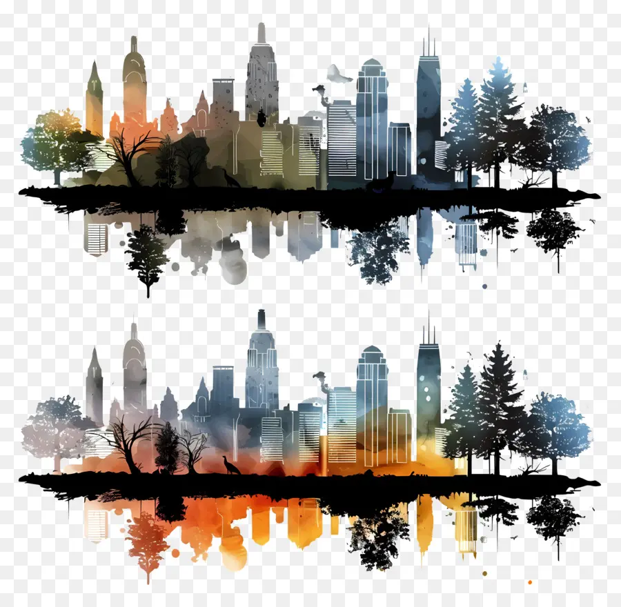 La Ville De New York Skyline，Paysage De L'illustration PNG