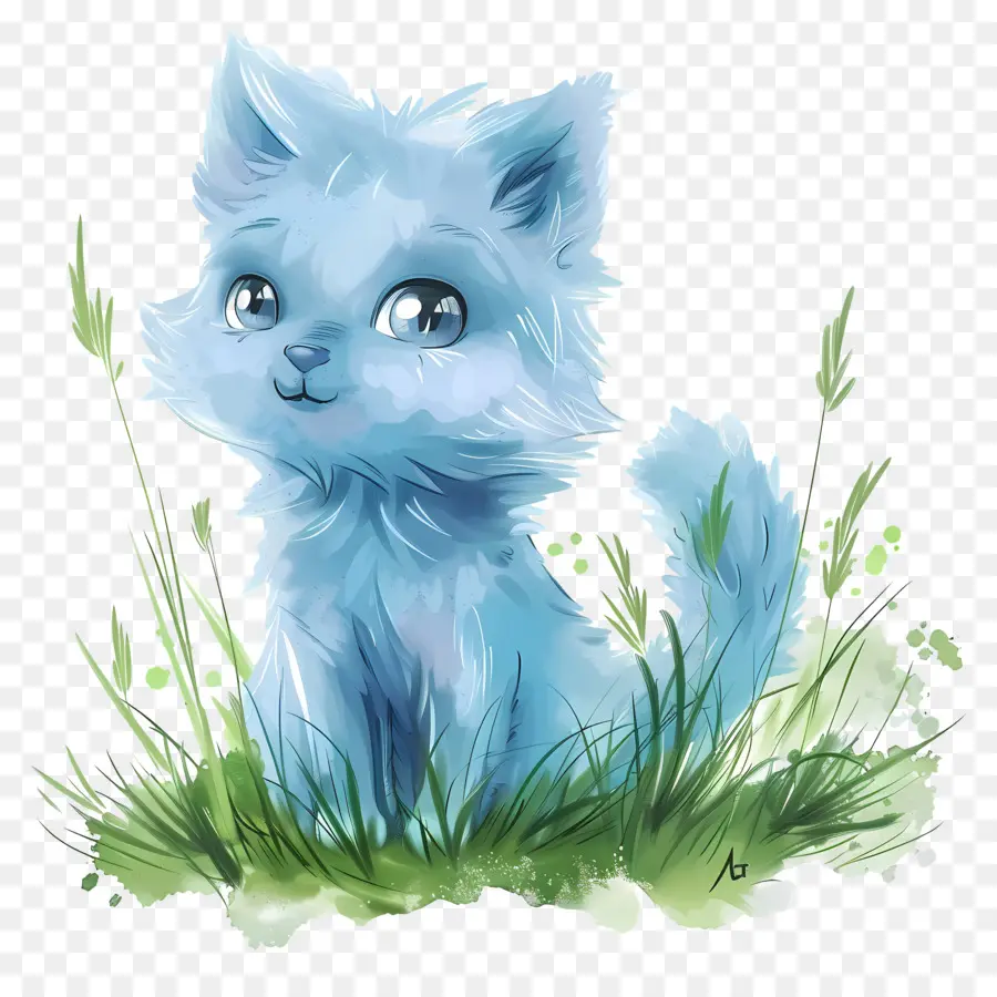 Bleuté，Animal Mignon Bleu PNG