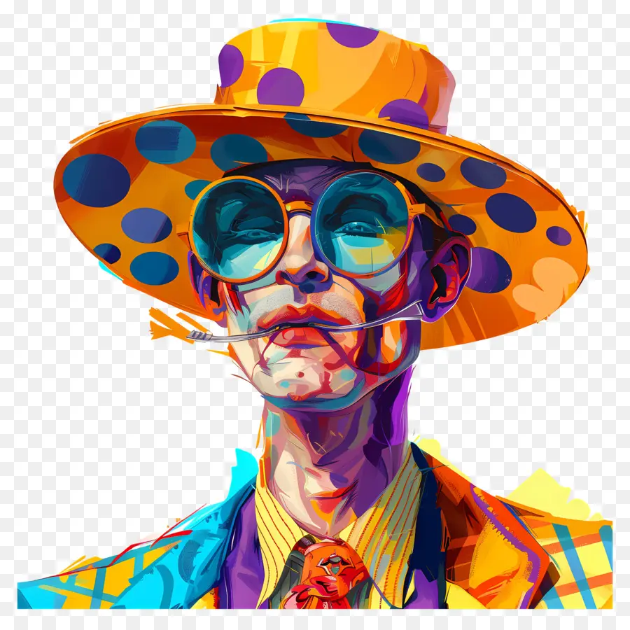 Style Sans Contrainte，Homme Coloré Avec Chapeau PNG