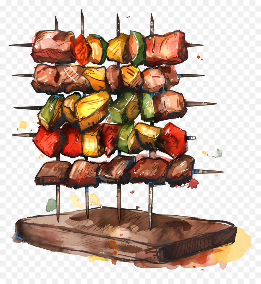 Barbecue Asymétrique，Brochettes PNG