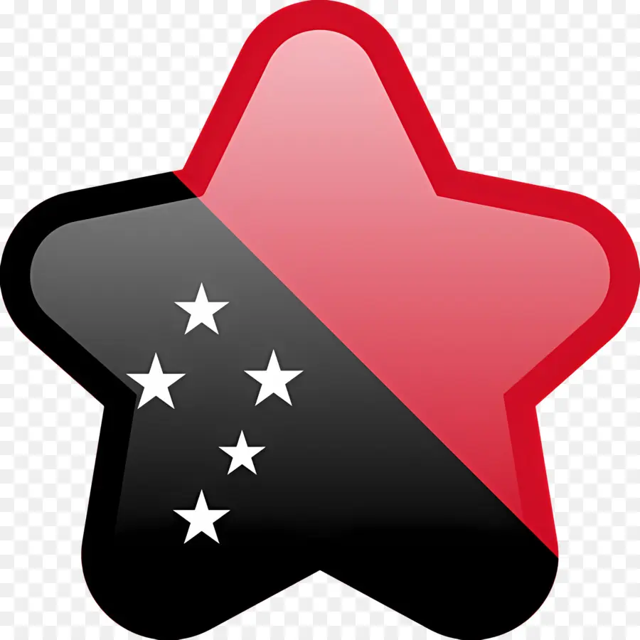 Papouasie Nouvelle Guinée，étoile Noire Et Rouge PNG