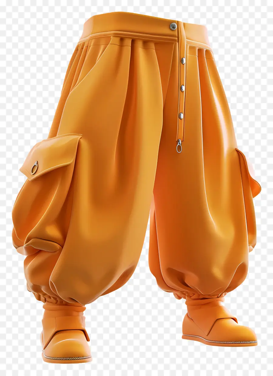 Pantalon à Chevilles，Pantalon Orange PNG