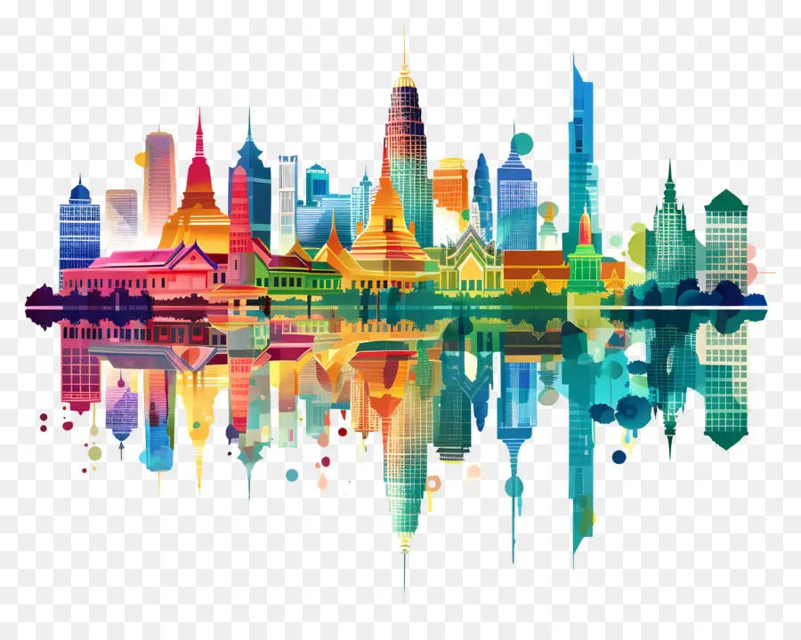Bangkok Skyline，Les Toits De La Ville PNG