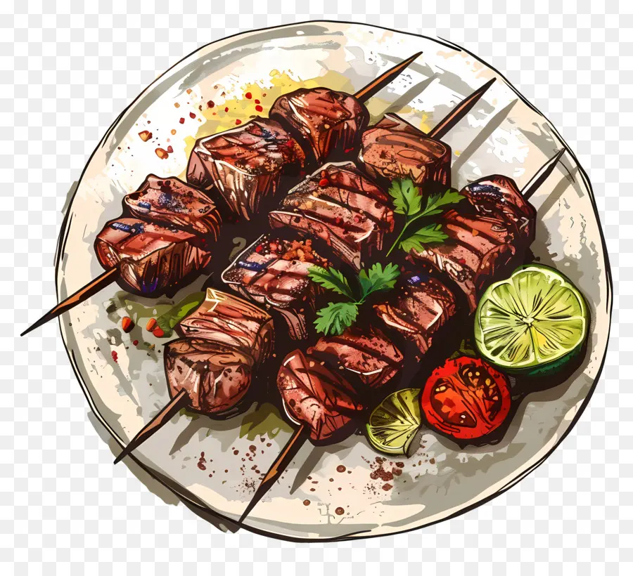 Barbecue Asymétrique，Kebabs De Viande PNG