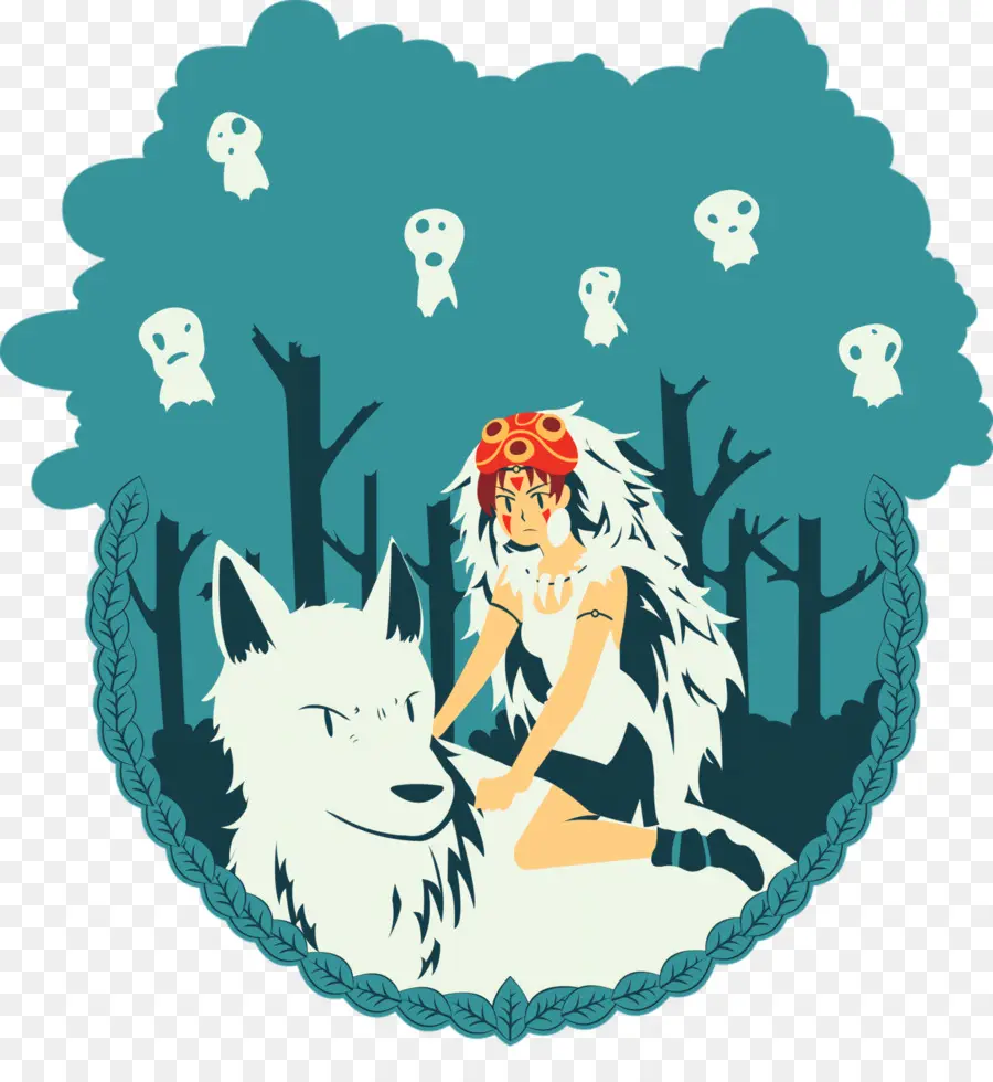 Studio Ghibli，Fille Avec Le Loup PNG