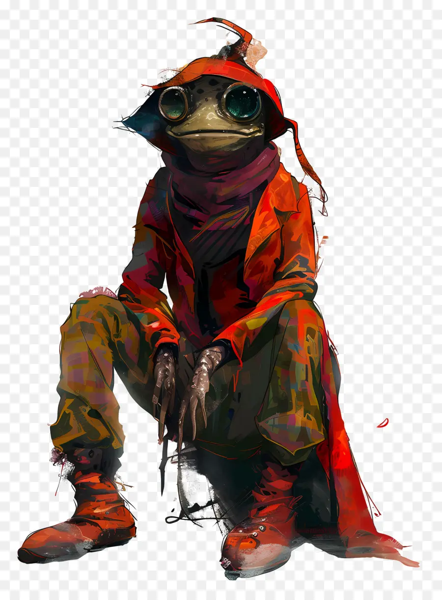 Style Sans Contrainte，Caractère De Grenouille PNG