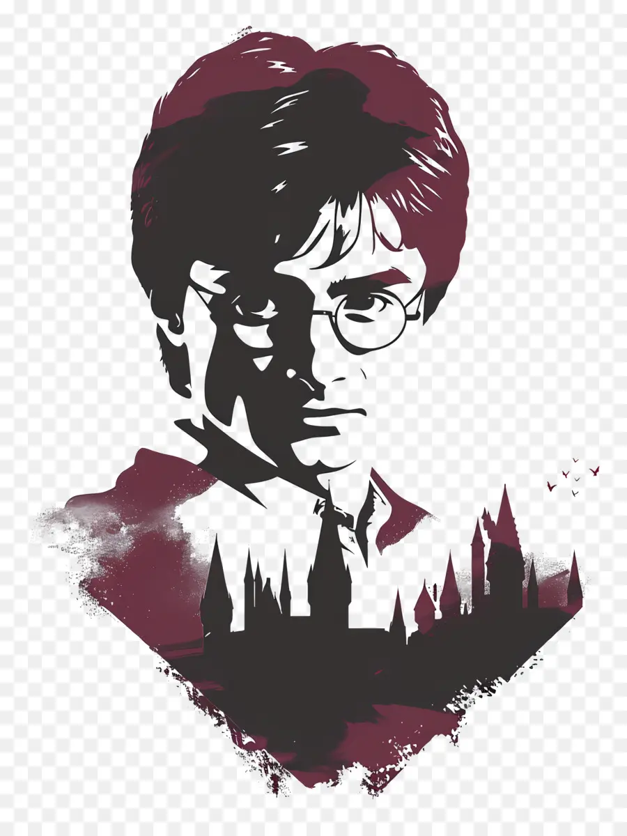 Harry Potter Silhouette，Garçon Avec Des Lunettes PNG