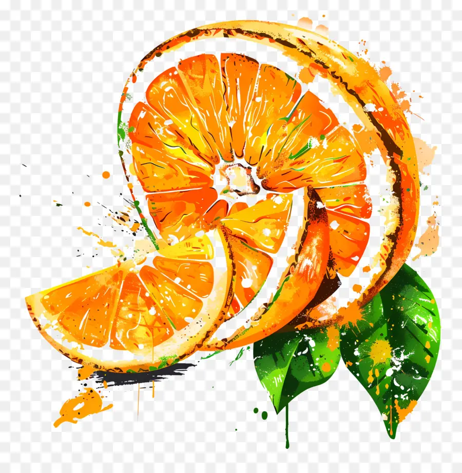 Fruits Orange，Tranche D'orange PNG
