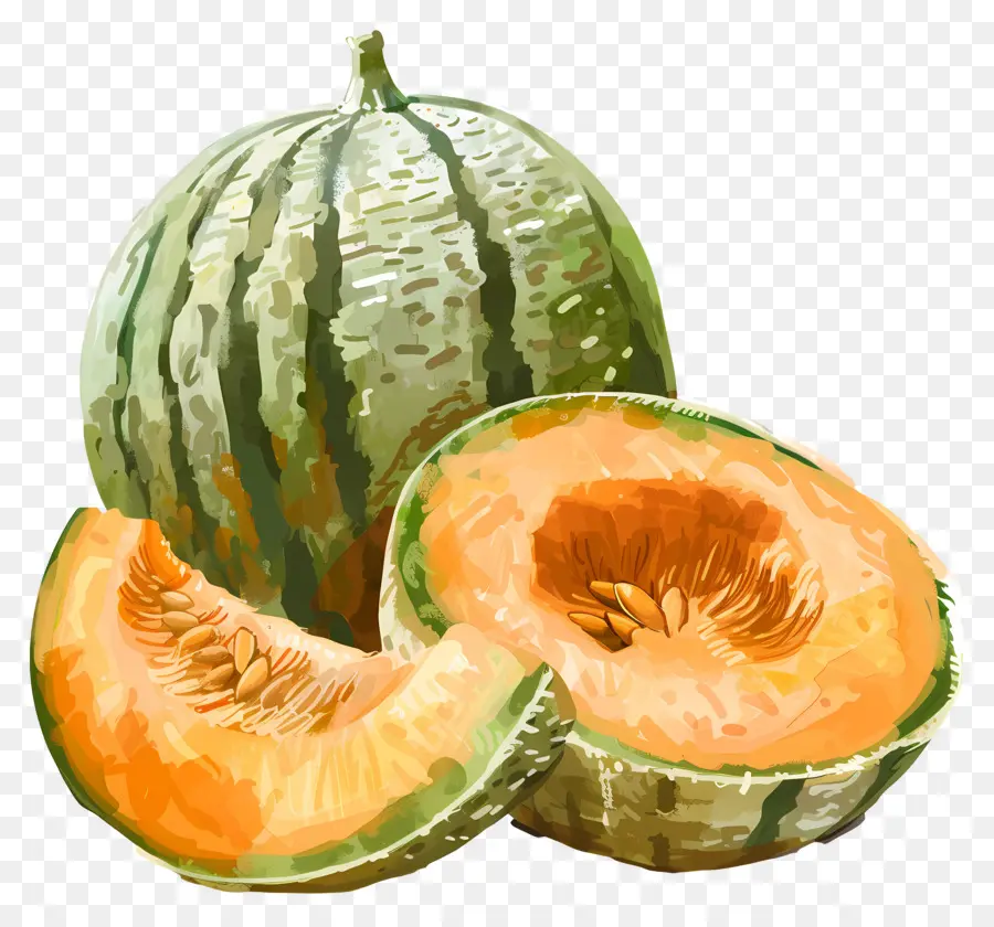 Melons Cantaloup，Cantaloup PNG