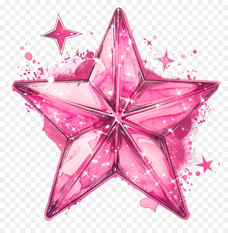 étoile Rose Brillant，étoile Rose PNG