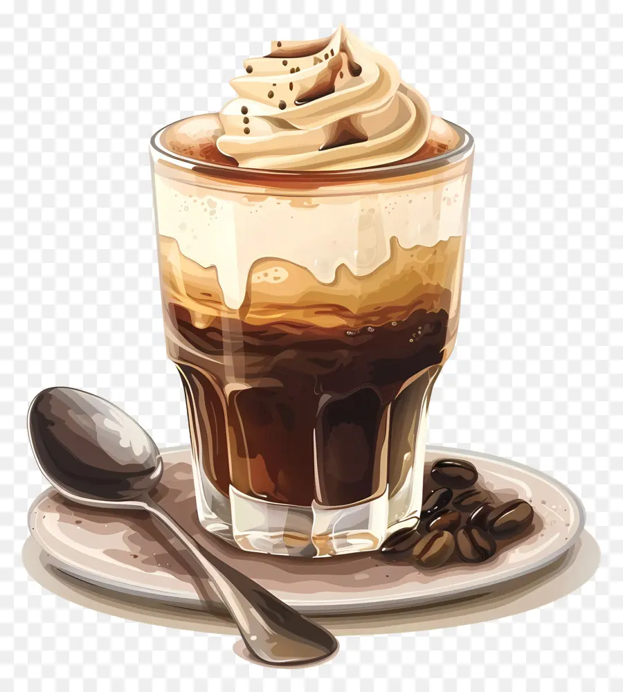 Café，De La Crème Fouettée PNG