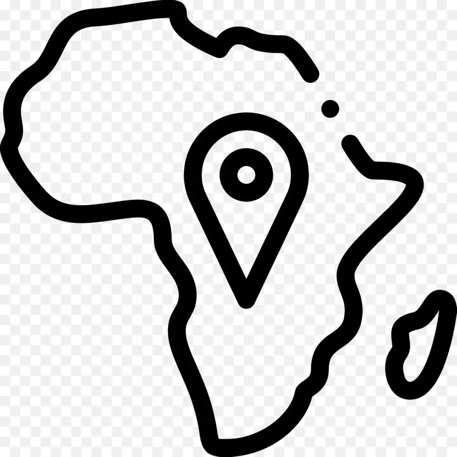 Afrique Carte，Arrière Plan Noir PNG