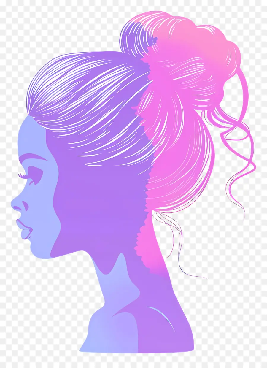 Barbie Head Silhouette，Coiffure PNG