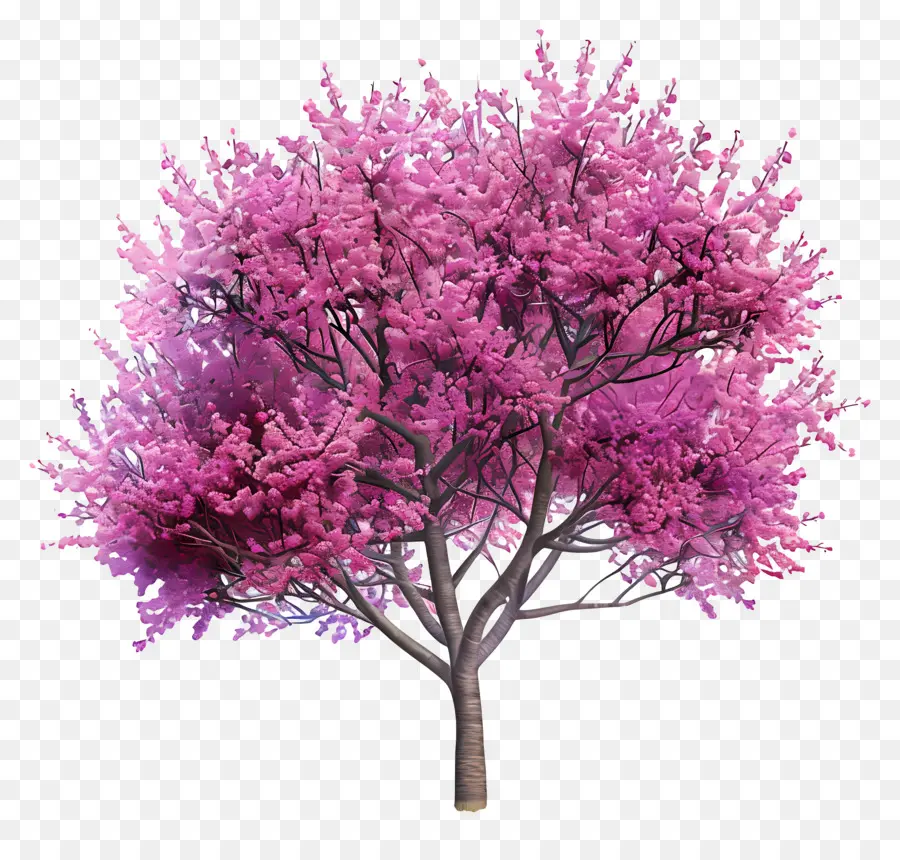 Arbre à Bourgeons Rouges，Arbre Violet PNG