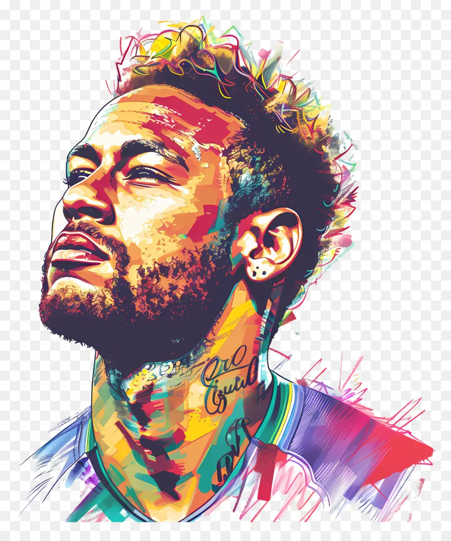 Neymar，Portrait Peinture PNG
