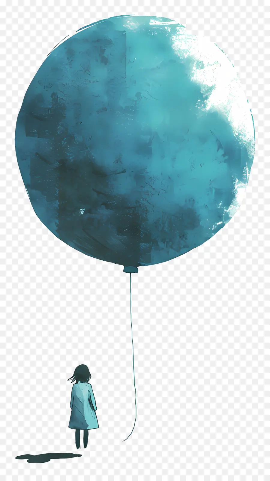 Ballon Bleu，Fille Avec Ballon PNG