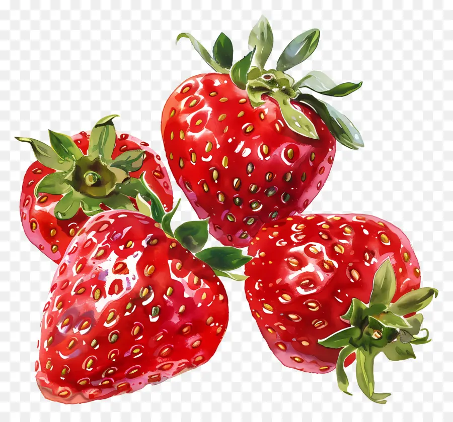 Fraises，Peinture PNG