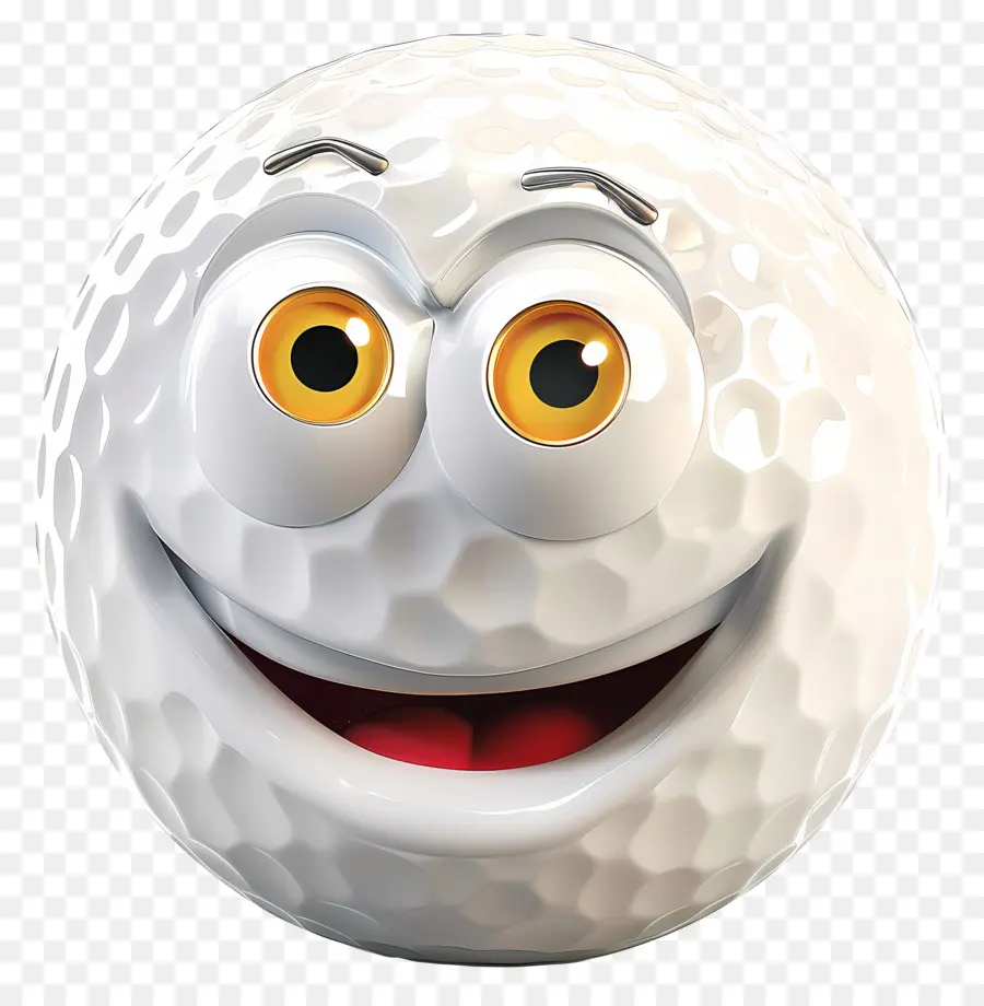 Balle De Dessin Animé 3d，Happy Golf Ball PNG