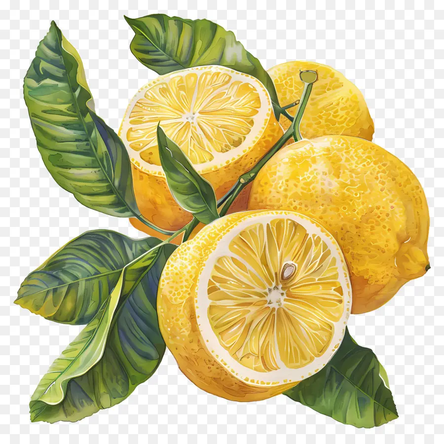 Citrons，Succursale De Citron Fraîche PNG